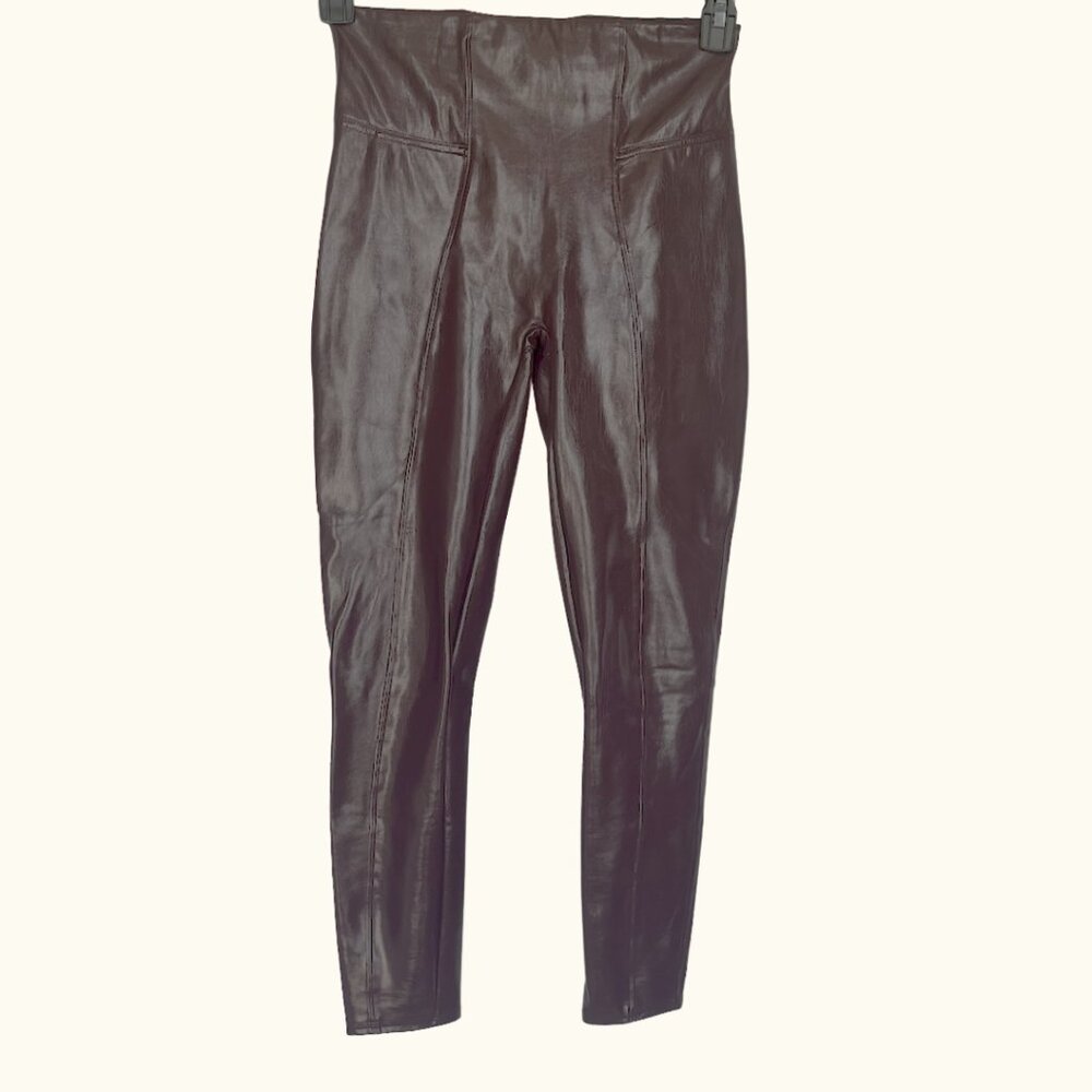 Spanx Faux Burgundy Leather Jeggings – Women’s Size Small